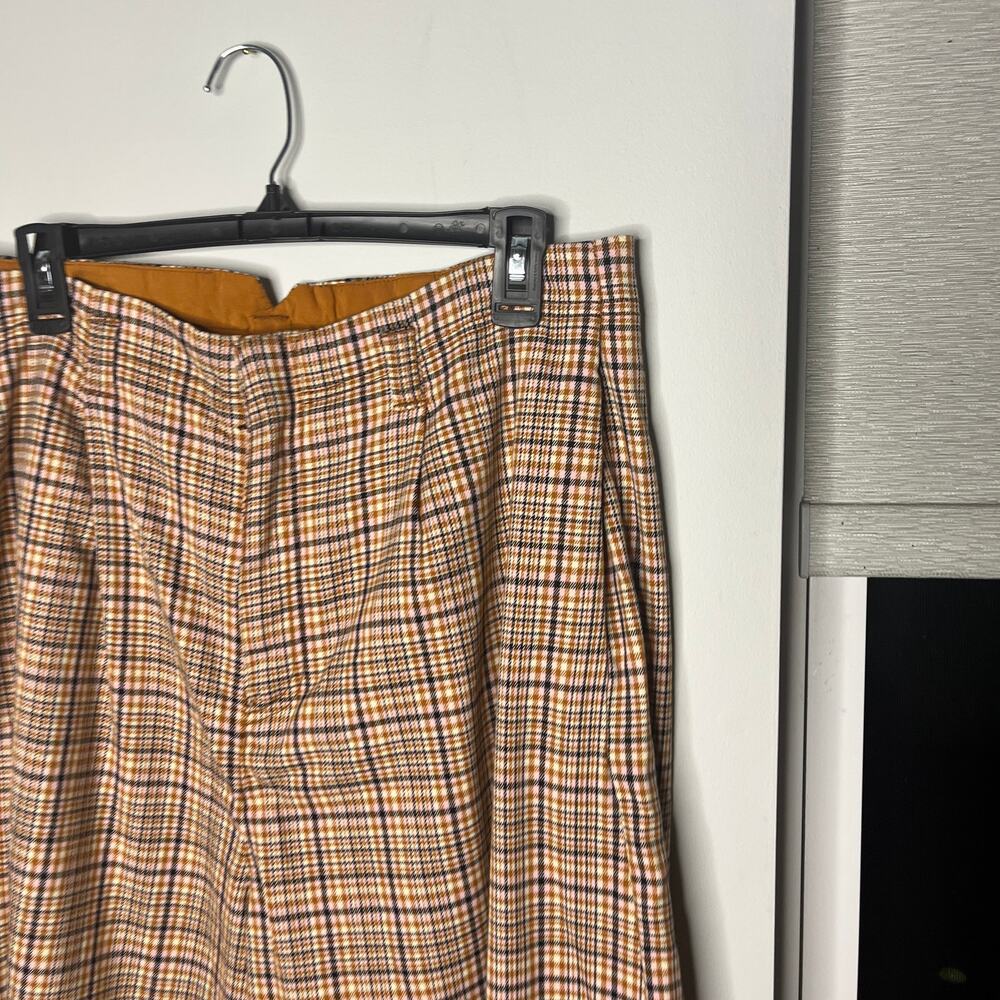 Free People Plaid Wide-Leg Trousers in Brown and Tan - Picture 4 of 10